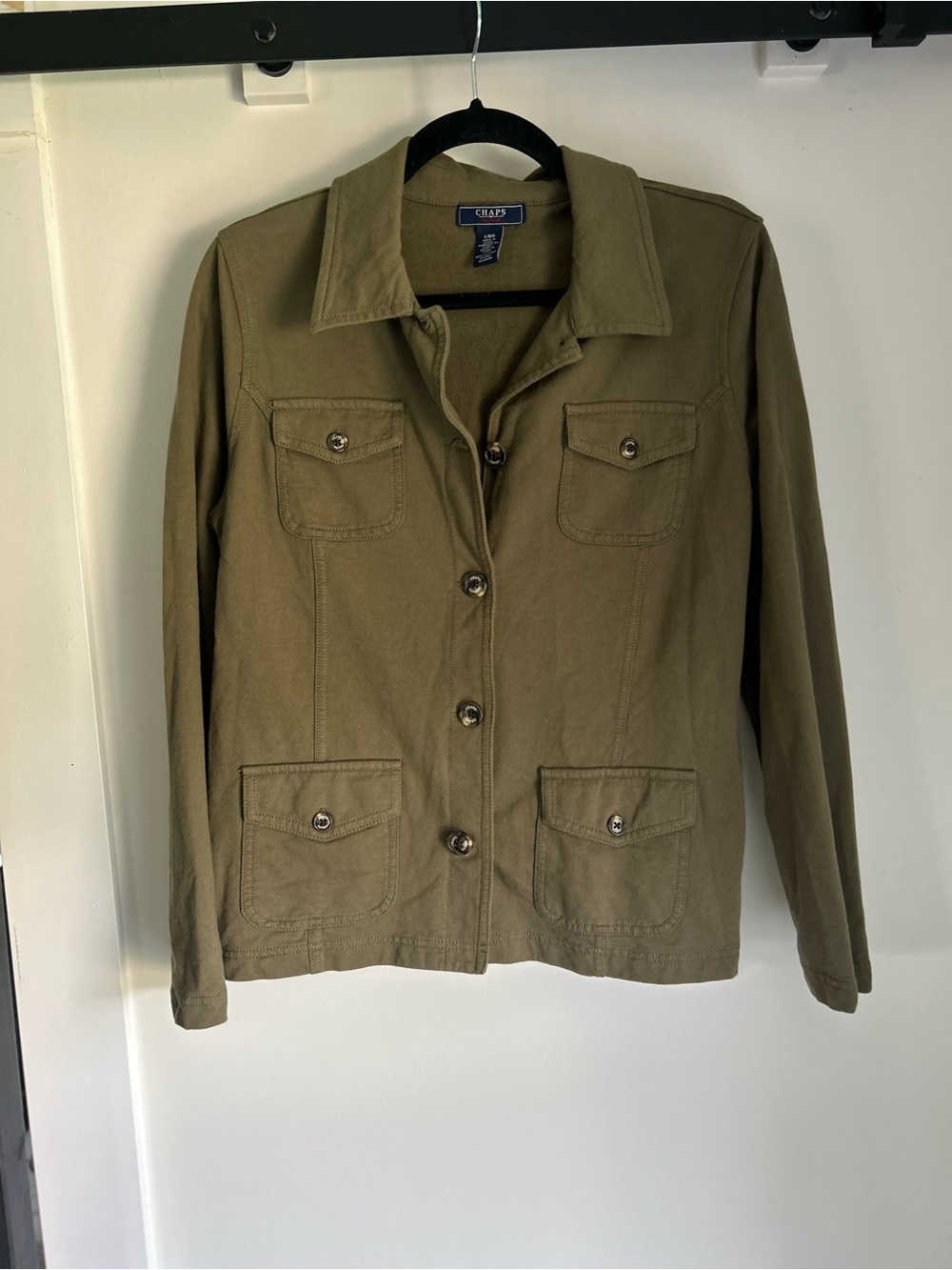 Chaps Olive Green Cotton Shirt with Blue Brand Tag